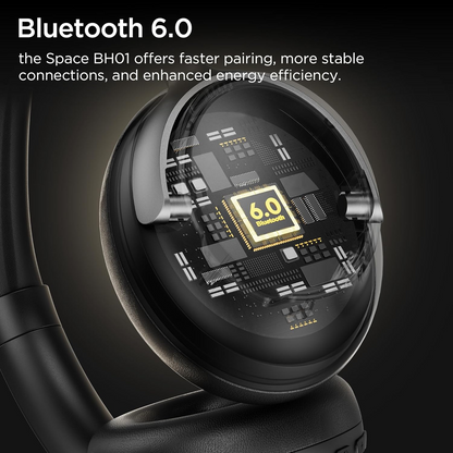 Zestaw słuchawkowy Bluetooth Bugani Space BH01, MultiPoint, A2DP, ANC, Czarny