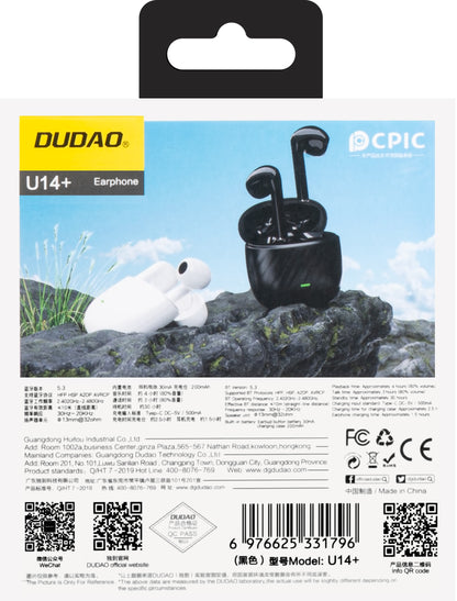 Handsfree Bluetooth Dudao U14+, TWS, Czarny