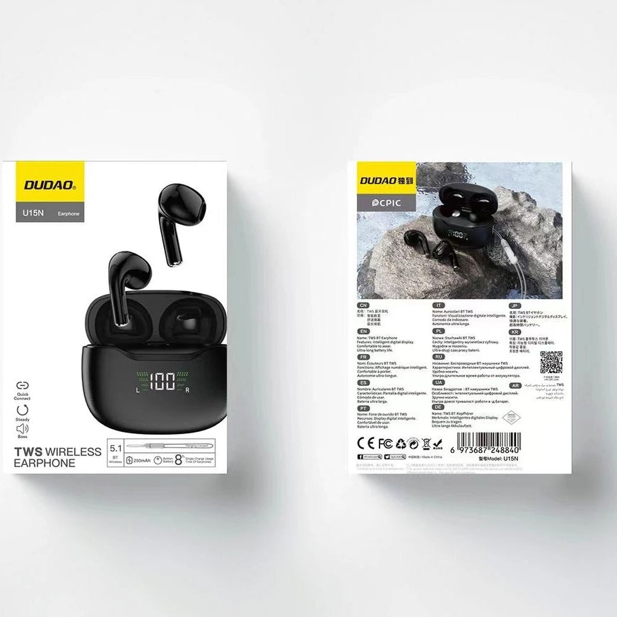 Handsfree Bluetooth Dudao U15N, TWS, Czarny