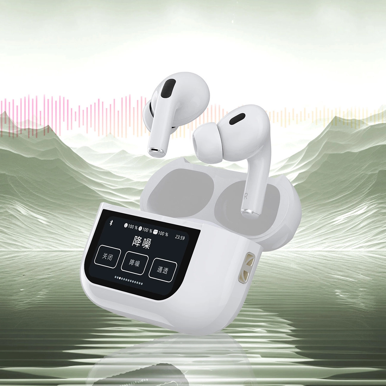 Handsfree Bluetooth Dudao U19 Display, TWS, White, Resealed