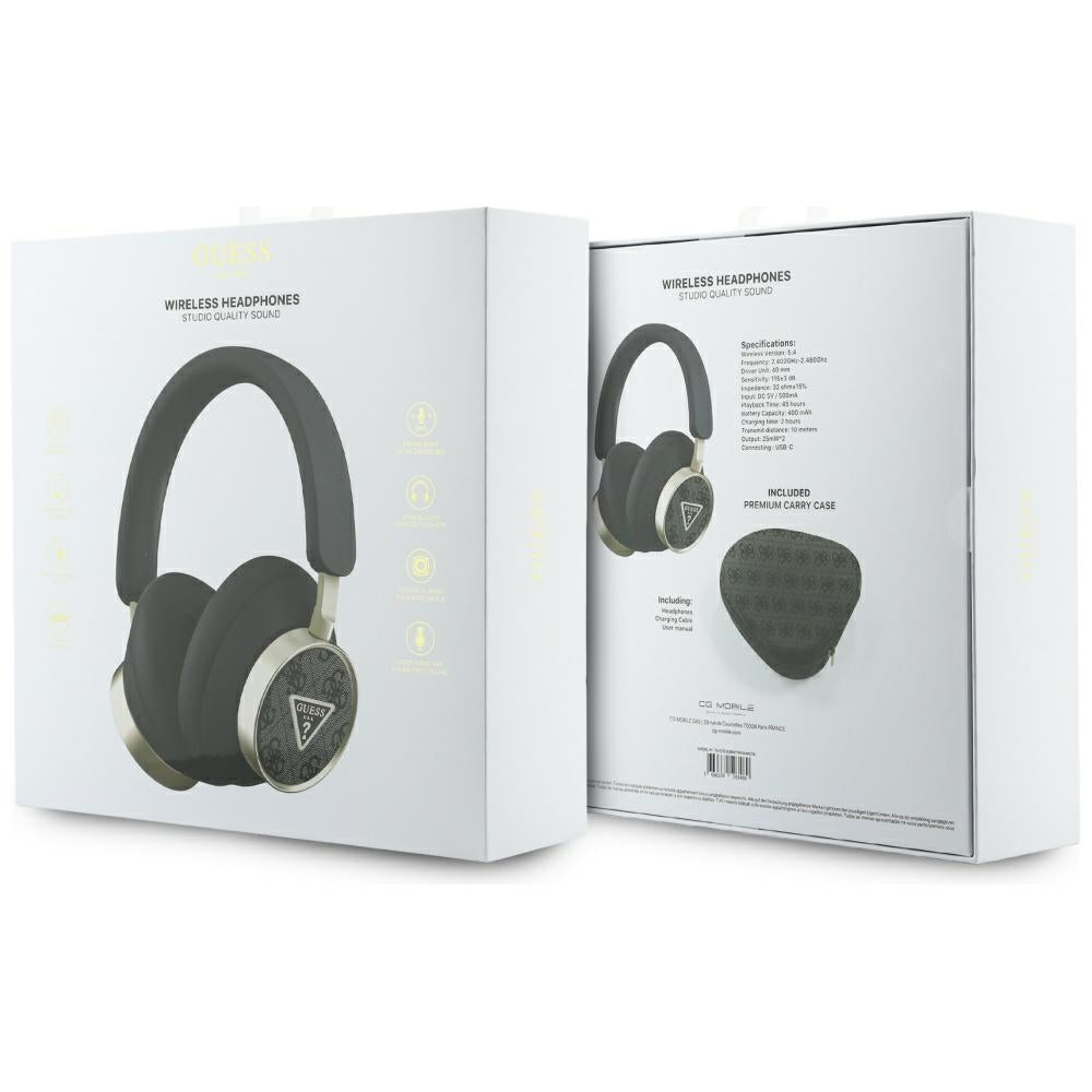 Handsfree Bluetooth Guess 4G Gold Triangle Logo, A2DP, Czarny