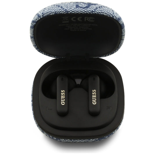 Handsfree Bluetooth Guess 4G Classic Metal Logo, TWS, Niebieski