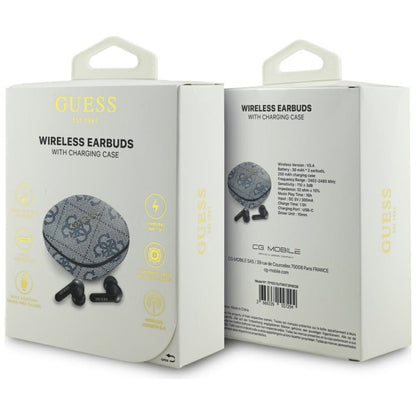 Handsfree Bluetooth Guess 4G Classic Metal Logo, TWS, Niebieski