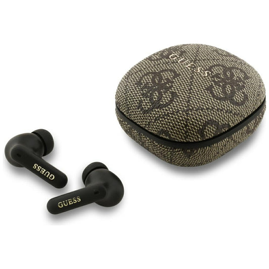 Handsfree Bluetooth Guess 4G Classic Metal Logo, TWS, Brązowy