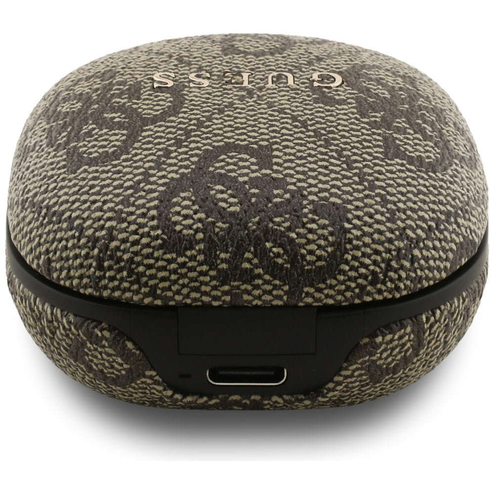 Handsfree Bluetooth Guess 4G Classic Metal Logo, TWS, Brązowy