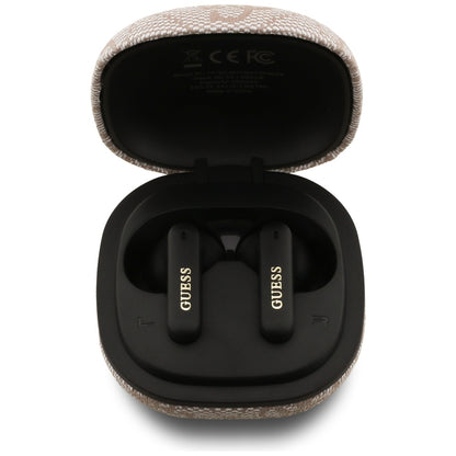 Bezprzewodowy zestaw słuchawkowy Bluetooth Guess 4G Classic Metal Logo, TWS, Różowy