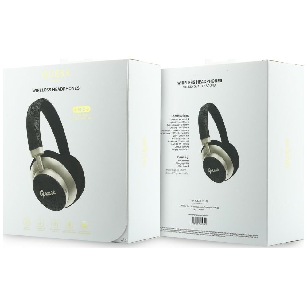 Handsfree Bluetooth Guess 4G Gold Script Metal, A2DP, Czarny