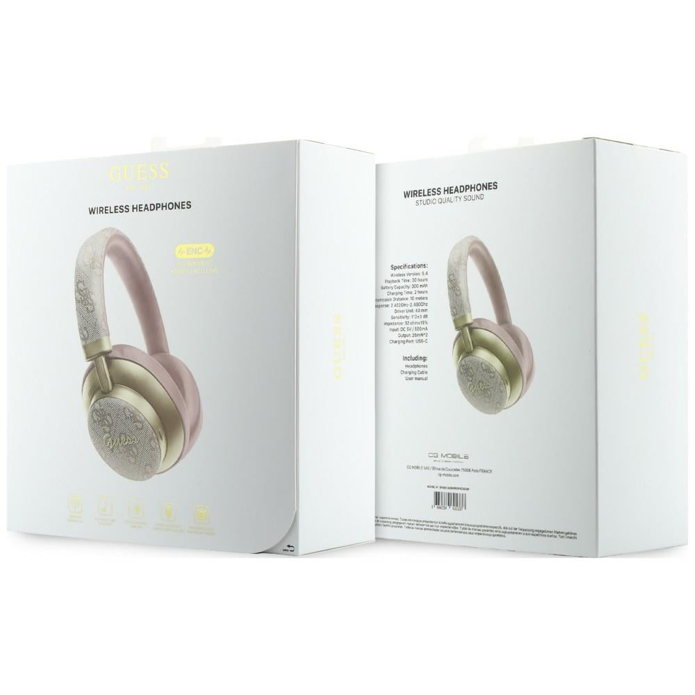 Handsfree Bluetooth Guess 4G Gold Script Metal, A2DP, Pink