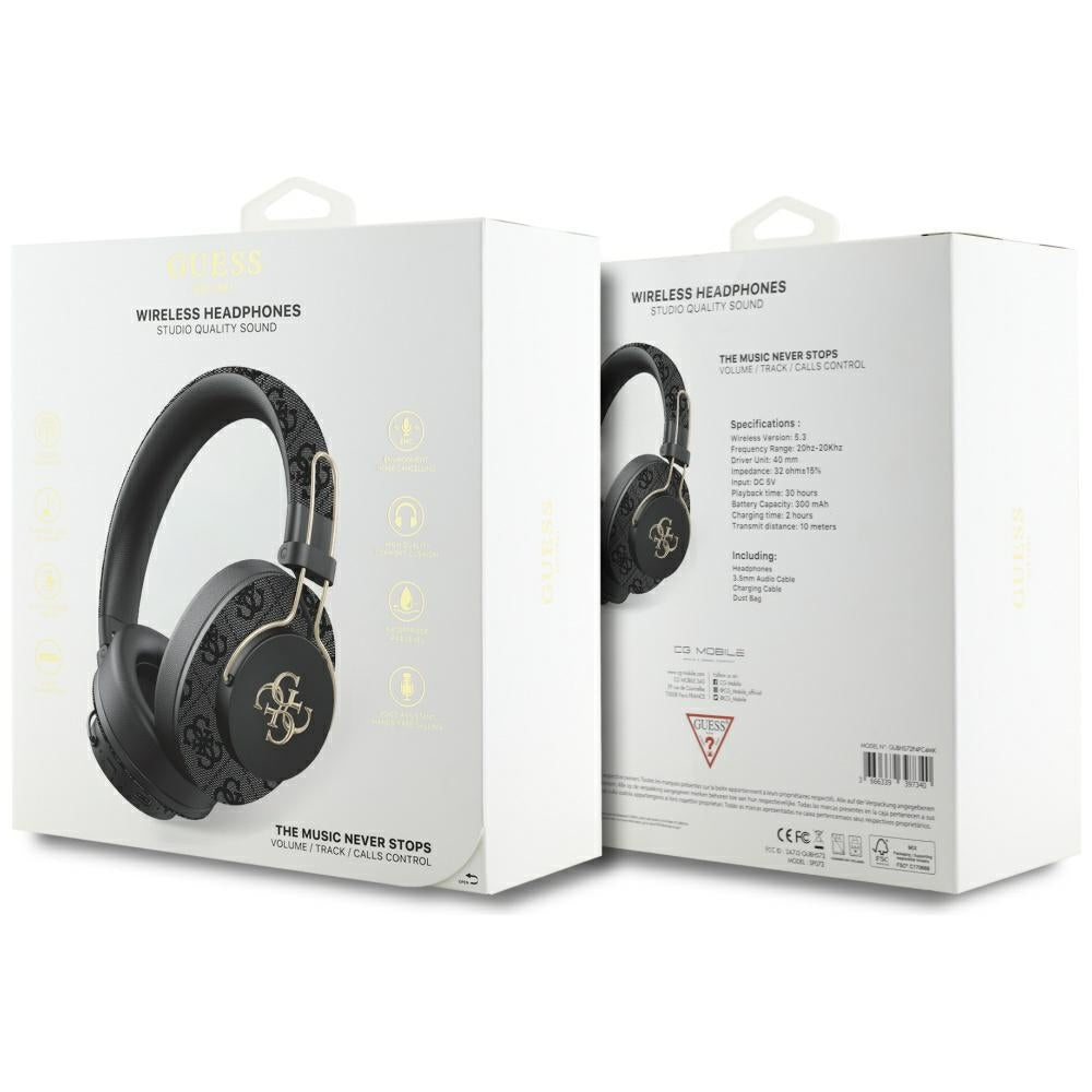 Handsfree Bluetooth Guess 4G Metal Logo, A2DP, Czarny