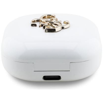 Guess 4G Metal Logo Bluetooth Handsfree, TWS, White