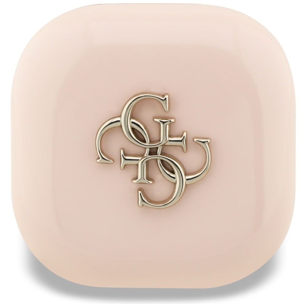 Handsfree Bluetooth Guess 4G Metal Logo, TWS, Różowy