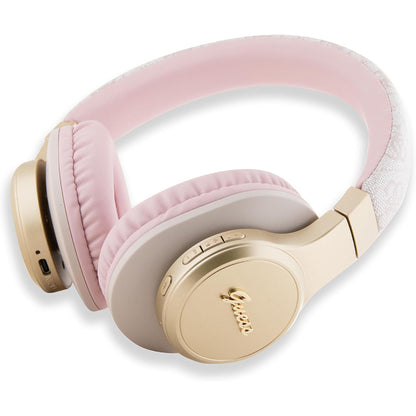 Handsfree Bluetooth Guess 4G Tone on Tone Script Logo, A2DP, Różowy