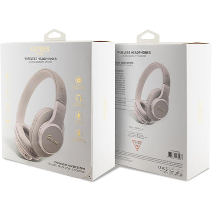 Handsfree Bluetooth Guess 4G Tone on Tone Script Logo, A2DP, Różowy