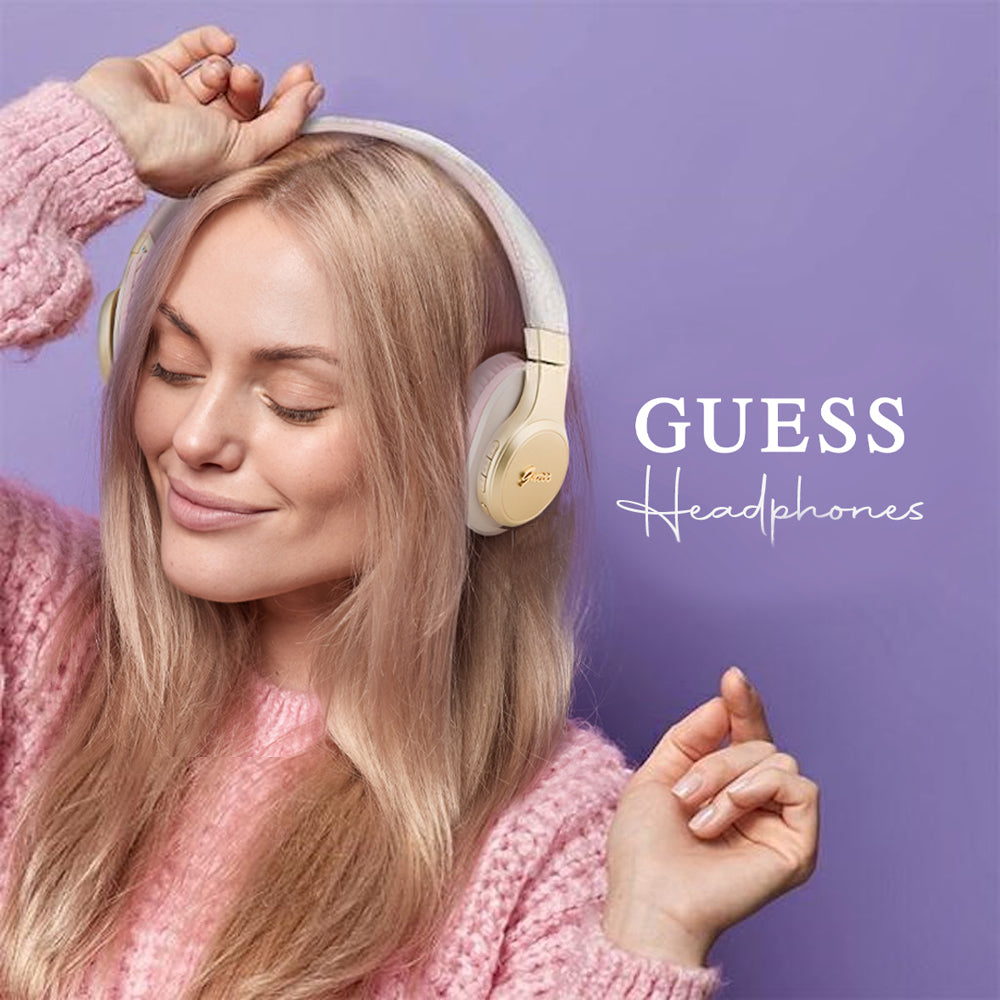 Handsfree Bluetooth Guess 4G Tone on Tone Script Logo, A2DP, Różowy