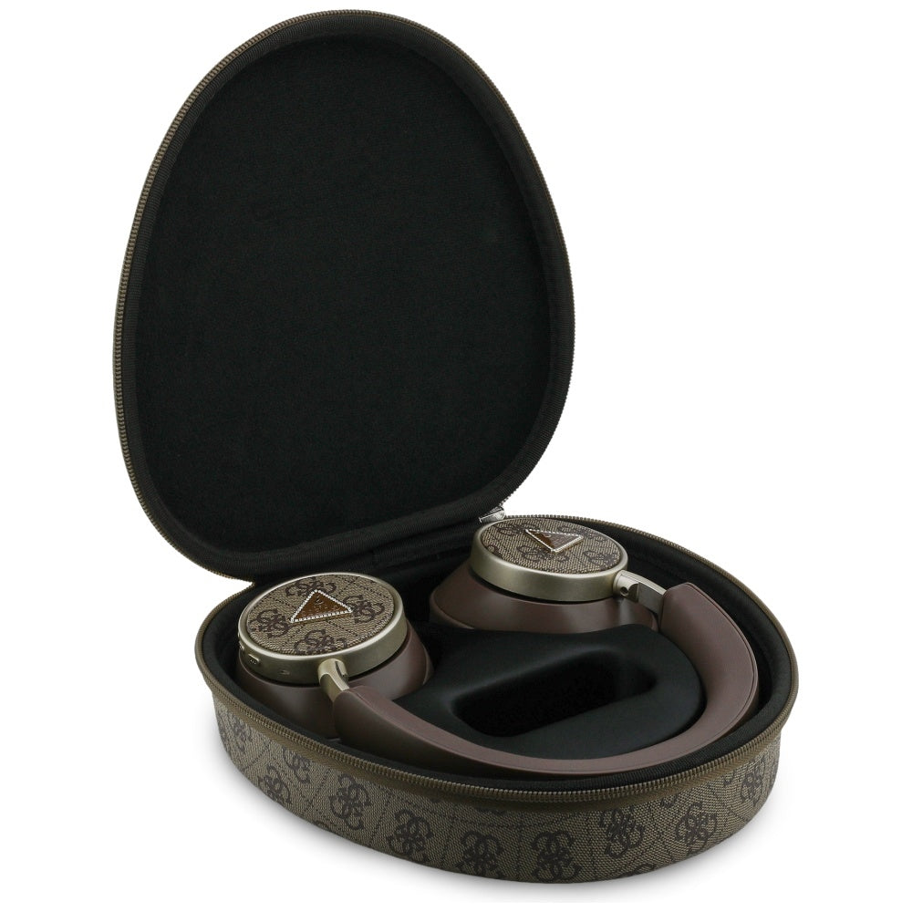 Handsfree Bluetooth Guess 4G Gold Triangle Logo, A2DP, Brązowy