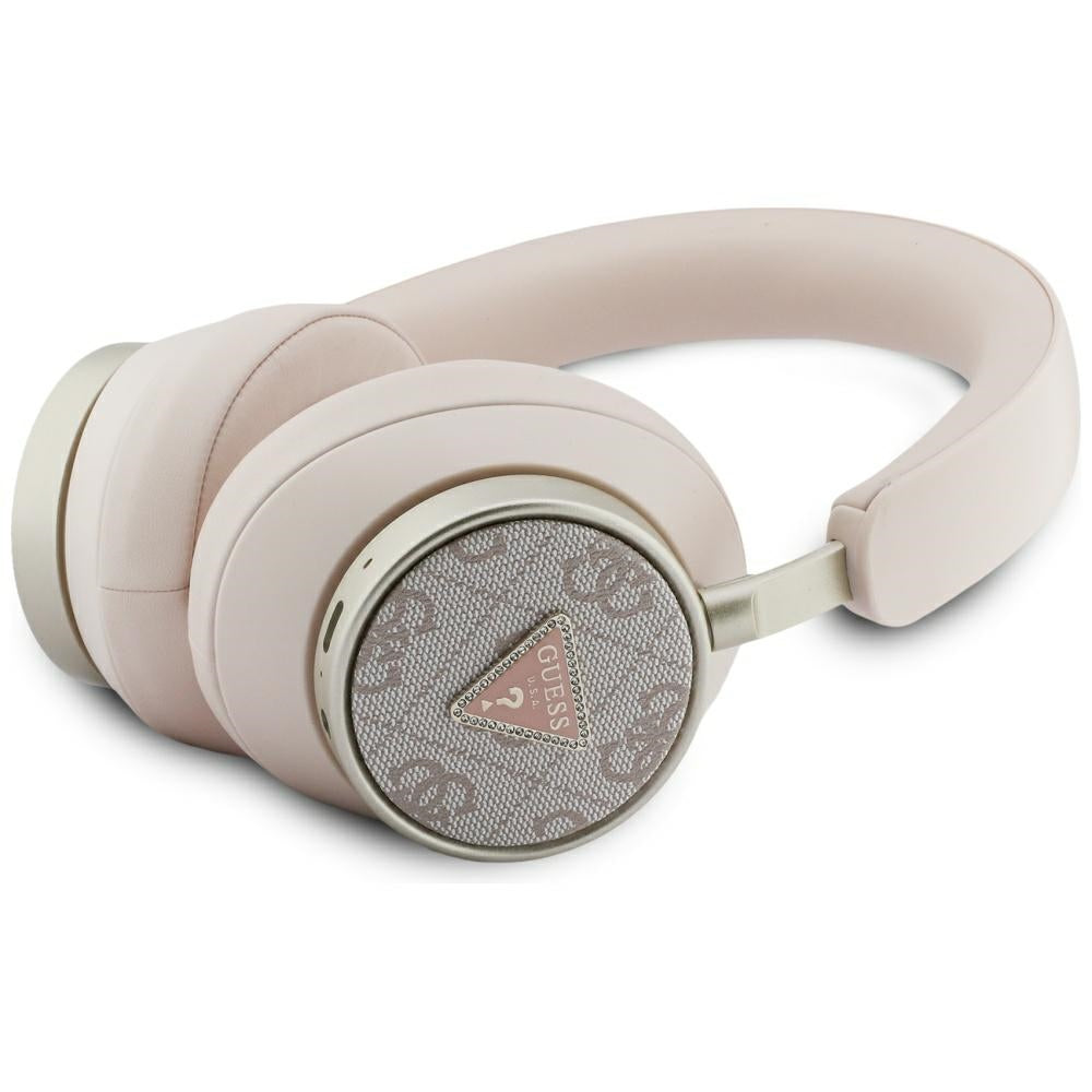 Bezprzewodowy zestaw słuchawkowy Bluetooth Guess 4G Gold Triangle Logo, A2DP, Różowy