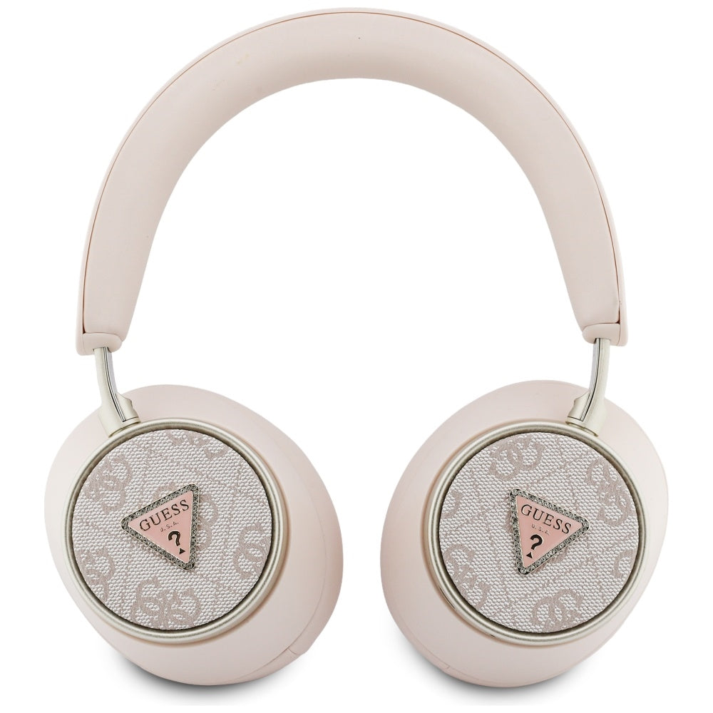 Bezprzewodowy zestaw słuchawkowy Bluetooth Guess 4G Gold Triangle Logo, A2DP, Różowy