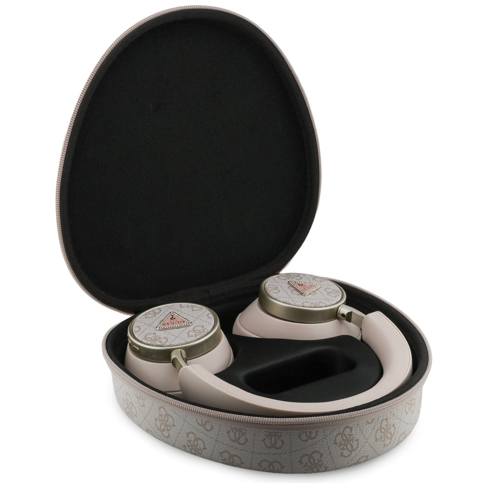 Bezprzewodowy zestaw słuchawkowy Bluetooth Guess 4G Gold Triangle Logo, A2DP, Różowy