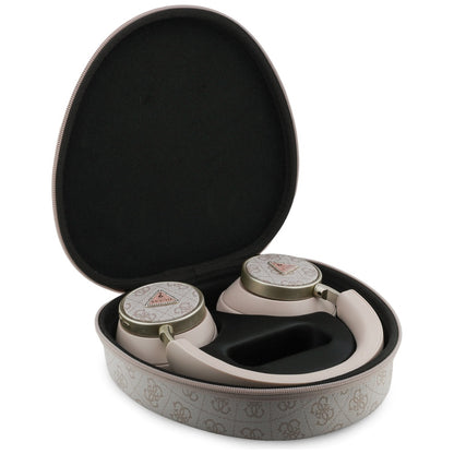 Bezprzewodowy zestaw słuchawkowy Bluetooth Guess 4G Gold Triangle Logo, A2DP, Różowy