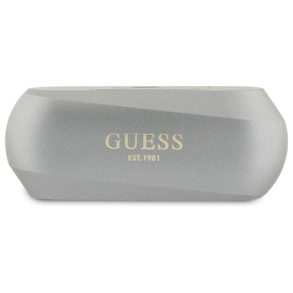 Handsfree Bluetooth Guess Elongated Metallic Printed Logo, TWS, Grey