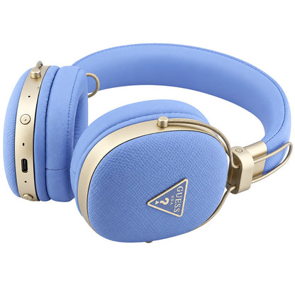 Zestaw głośnomówiący Bluetooth Guess Grained Triangle Logo, A2DP, niebieski