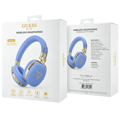 Zestaw głośnomówiący Bluetooth Guess Grained Triangle Logo, A2DP, niebieski