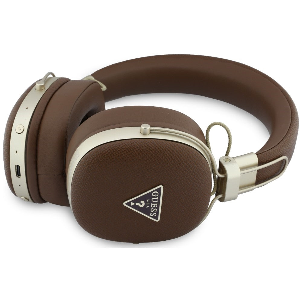 Handsfree Bluetooth Guess Grained Triangle Logo, A2DP, Brown