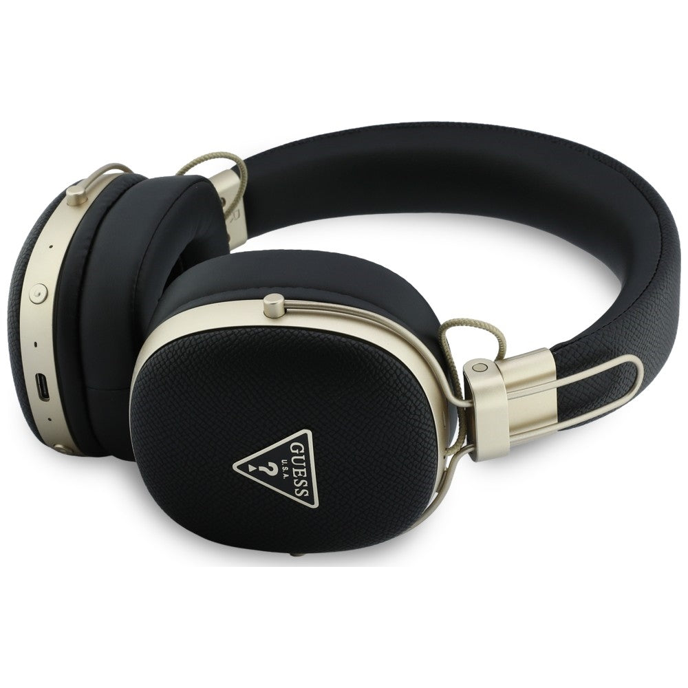 Handsfree Bluetooth Guess Logo Trójkąt Ziarnisty, A2DP, Czarny
