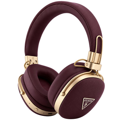 Zestaw głośnomówiący Bluetooth Guess Grained Triangle Logo, A2DP, bordowy