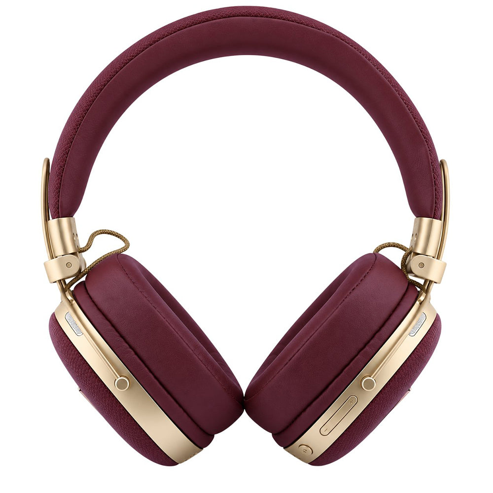 Zestaw głośnomówiący Bluetooth Guess Grained Triangle Logo, A2DP, bordowy