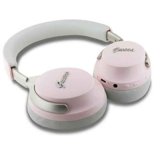 Handsfree Bluetooth Guess Metal Script Logo, A2DP, ANC, Różowy