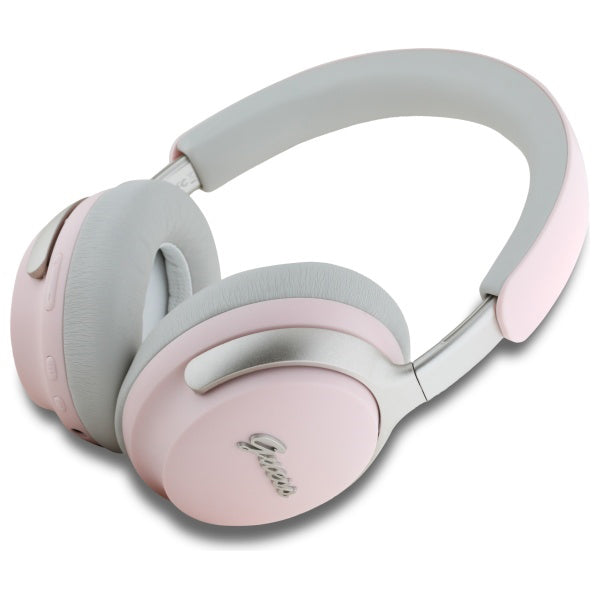 Handsfree Bluetooth Guess Metal Script Logo, A2DP, ANC, Różowy