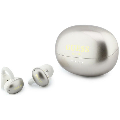 Handsfree Bluetooth Guess Metaliczna Powłoka Elektropolerowane Elementy Klasyczne, TWS, Złoty