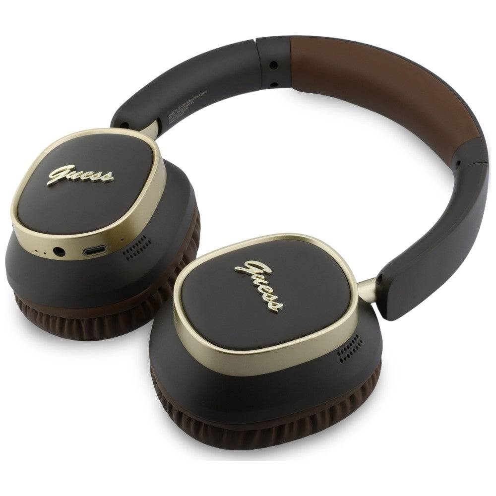 Handsfree Bluetooth Guess Rectangle Metal Script, A2DP, Brązowy