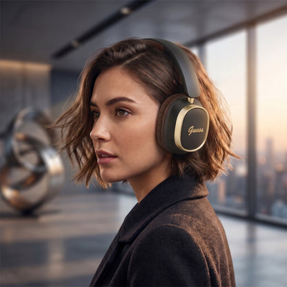 Handsfree Bluetooth Guess Rectangle Metal Script, A2DP, Brązowy