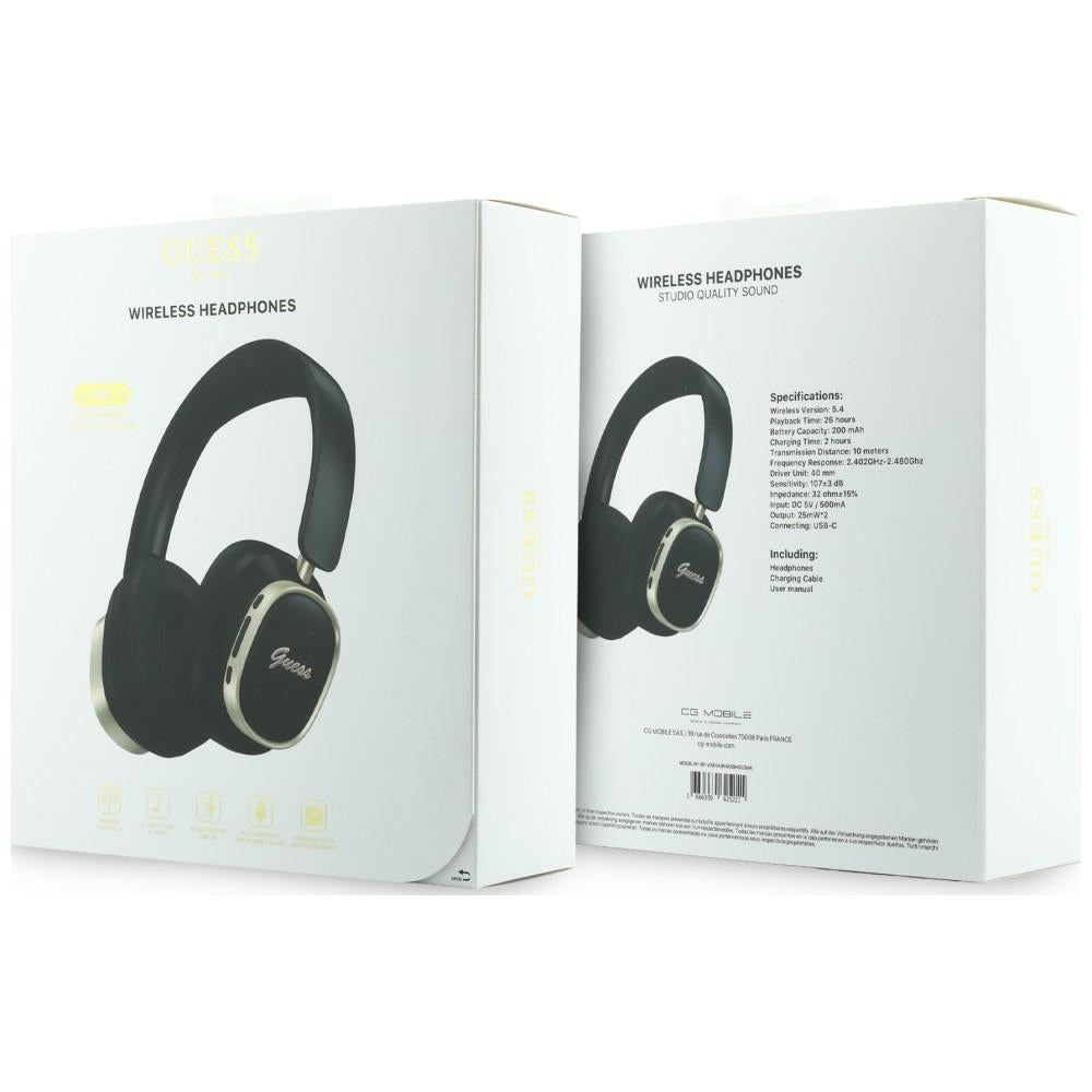 Handsfree Bluetooth Guess Rectangle Metal Script, A2DP, Czarny