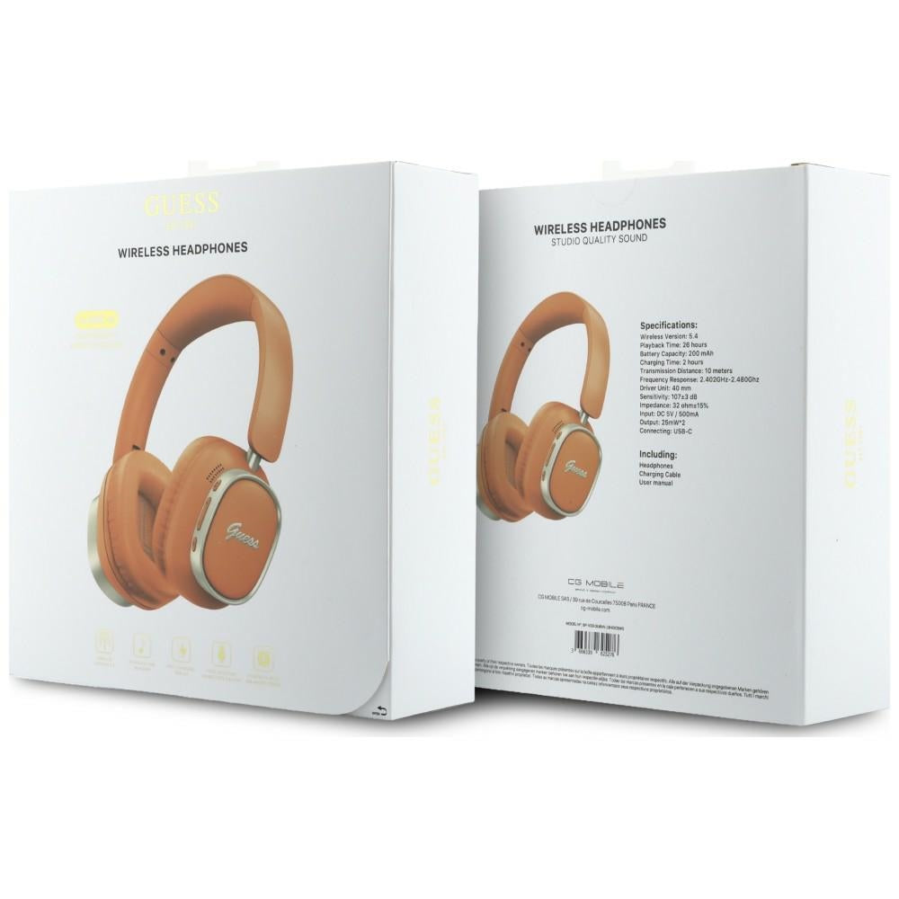 Handsfree Bluetooth Guess Rectangle Metal Script, A2DP, Pomarańczowy
