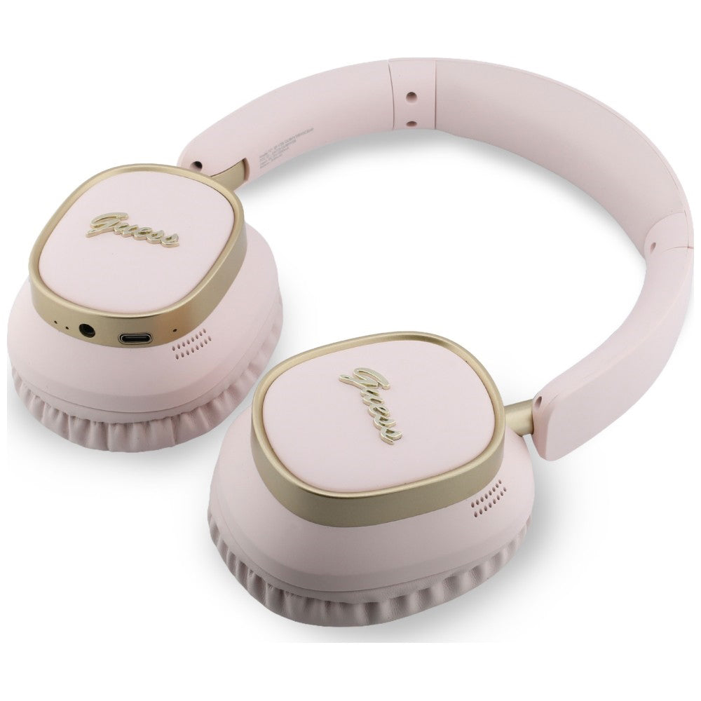 Handsfree Bluetooth Guess Rectangle Metal Script, A2DP, Pink
