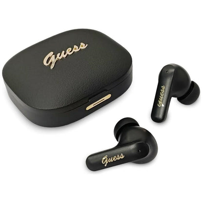 Handsfree Bluetooth Guess Script Metal Logo, TWS, Czarny