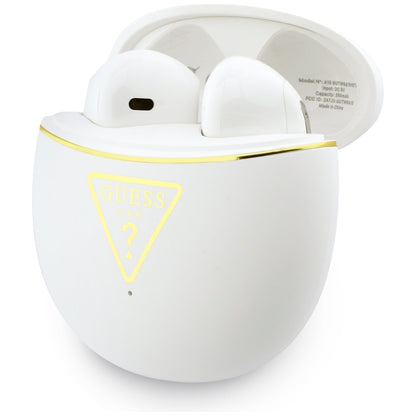 Bezprzewodowy zestaw słuchawkowy Bluetooth Guess Script Print, TWS, Biały