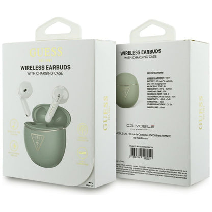 Handsfree Bluetooth Guess Script Print, TWS, Khaki