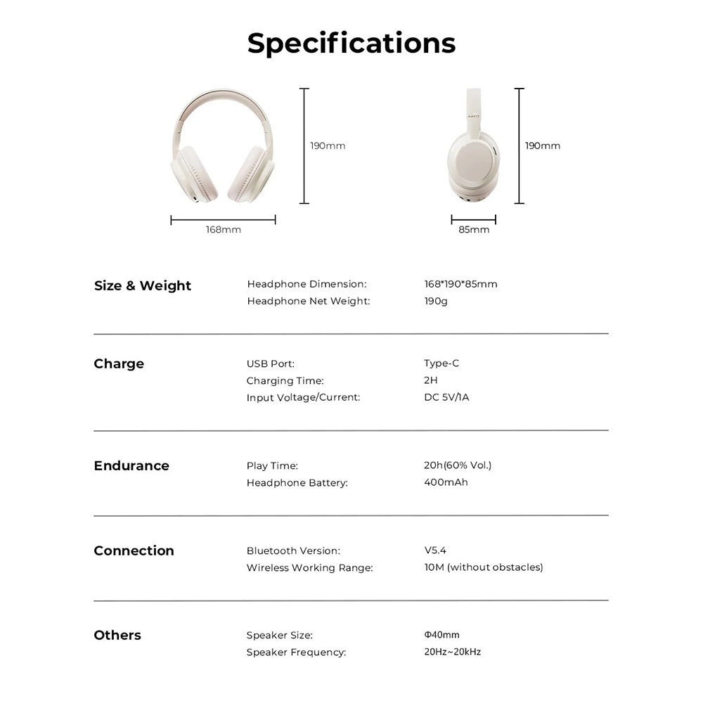 Handsfree Bluetooth HAVIT H619BT, A2DP, Biały