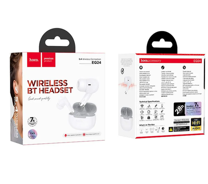 Handsfree Bluetooth HOCO EQ24, TWS, Biały