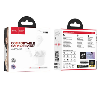 Bluetooth Handsfree HOCO EQ33, TWS, White