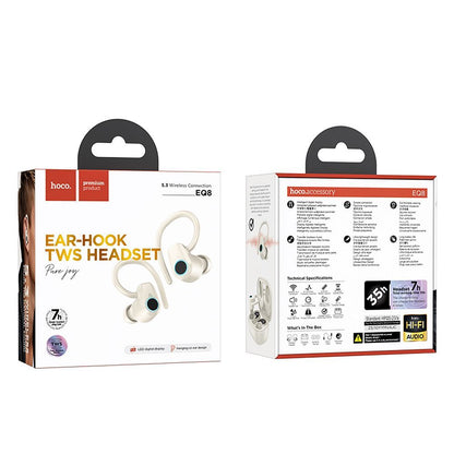 Zestaw głośnomówiący Bluetooth HOCO EQ8, TWS, biały 