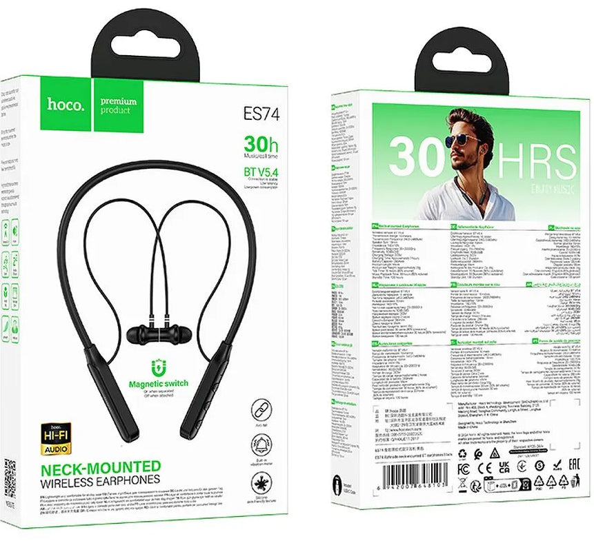 Słuchawki Bluetooth HOCO ES74, A2DP, Czarne