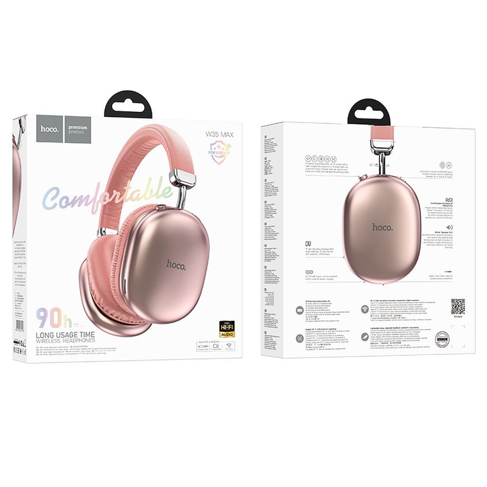 Handsfree Bluetooth HOCO W35 Max, A2DP, Różowy