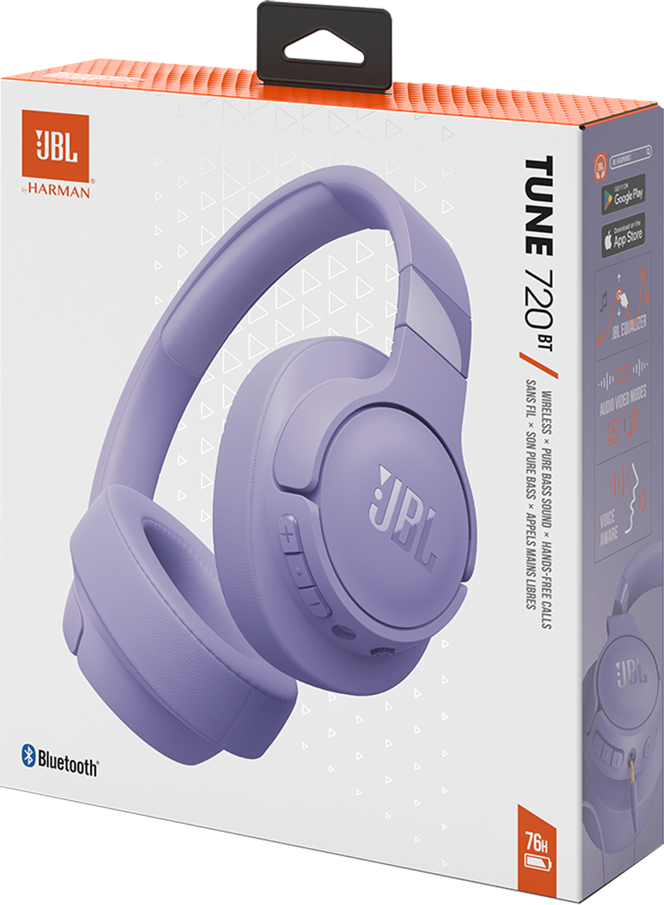 Zestaw głośnomówiący Bluetooth JBL Tune 720BT, MultiPoint, A2DP, fioletowy JBLT720BTPUR