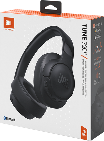 Zestaw głośnomówiący Bluetooth JBL Tune 720BT, MultiPoint, A2DP, czarny JBLT720BTBLK