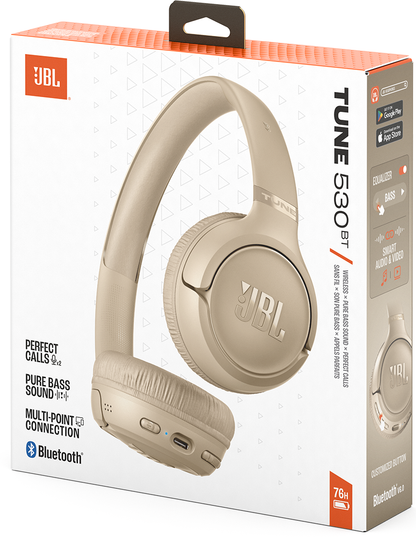 Handsfree Bluetooth JBL Tune 530BT, MultiPoint, A2DP, Beżowy JBLT530BTBEG